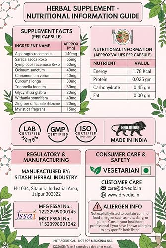Image of Dr Vedic Breast Support Capsule Ayush Approved | 100% Pure & Natural | Ayurvedic Herbs like Ashwagandha 60 Capsules (Pack Of 1)