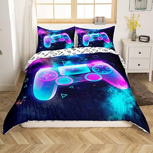 Guitar Duvet Cover, Music Theme Comforter Cover Set for Boys Teens Rock Musical Instrument Pattern Red Black Bedding Set, Soft Microfiber Bedspread with Zipper Ties, Double Size, No Comforter