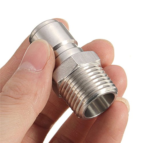 Promaker 2 Pack Stainless Steel Male Quick Disconnect Fpt 1/2" Home Brew Fitting Connector Homebrewing (Mpt Male) #TOP6