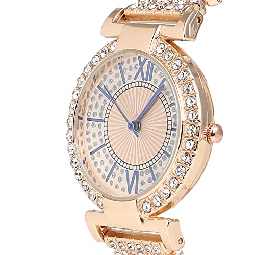 Image of Haute Sauce Women's Embellished Analog Dial with Stainless Steel Strap | Battery Power | Foldover Closure | Quartz Movement | Fashion Wrist Belt Watch for Female and Girls