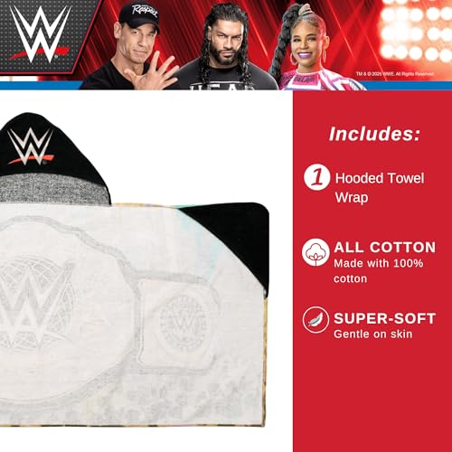 Image of WWE Wrestling Kids Super Soft Bath /Pool /Beach Soft Cotton Terry Hooded Towel Wrap, 24 in x 50 in, (100% Officially Licensed Product) By Franco