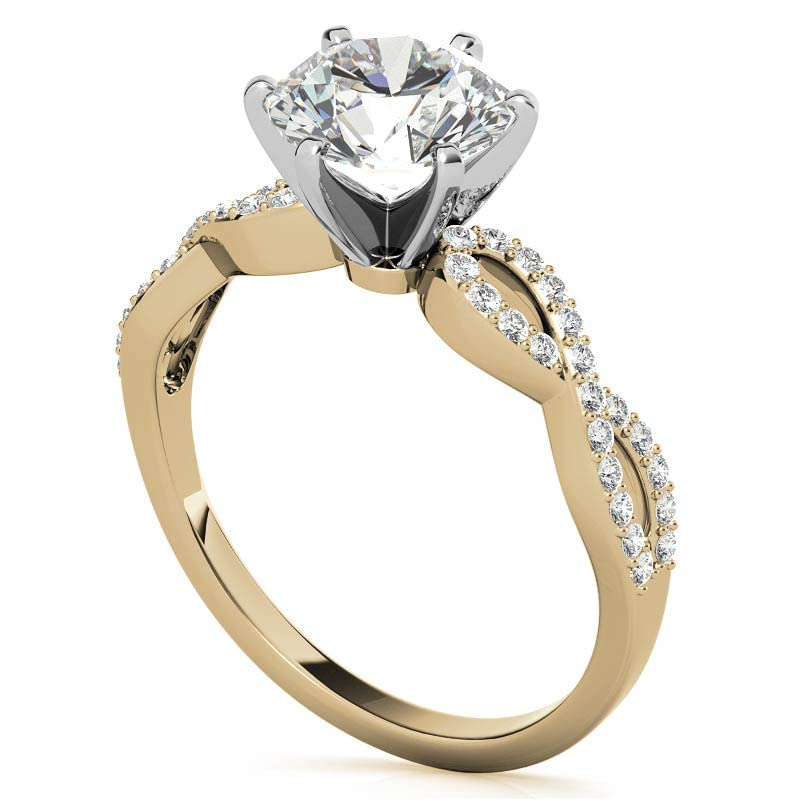 Twisting Infinity Moissanite Engagement Rings for Women, 1.0 CT Round Cut Moissanite Wedding Ring, Customize Name Engraving3