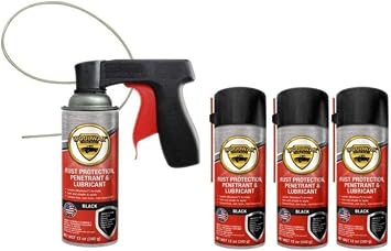 woolwax 12 Oz Undercoating 4 Cans Lanolin Aerosol Spray Black Rust Inhibitor and Prevention, Anti Corrosion Lubricant, Spray Can Extension Wand with Spray Trigger