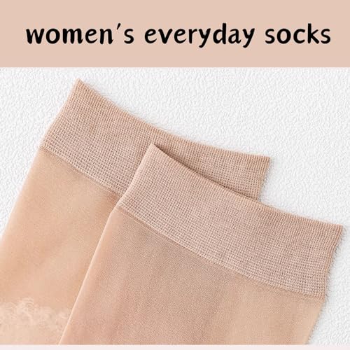 12 Pairs Nylon Socks for Women Stocking Socks Ankle Thin Sock w/Reinforced Bottom and Toe by Daisy&Dino 5