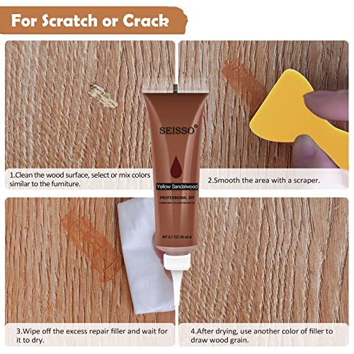 Dewel Wood Furniture Repair Kit, 31 Pcs Scratch Repair Wood Filler, Wax Sticks With Wood Putty For Wood Floors, Scratches, Cracks, Hole, Laminate, Table, Bedposts #TOP2