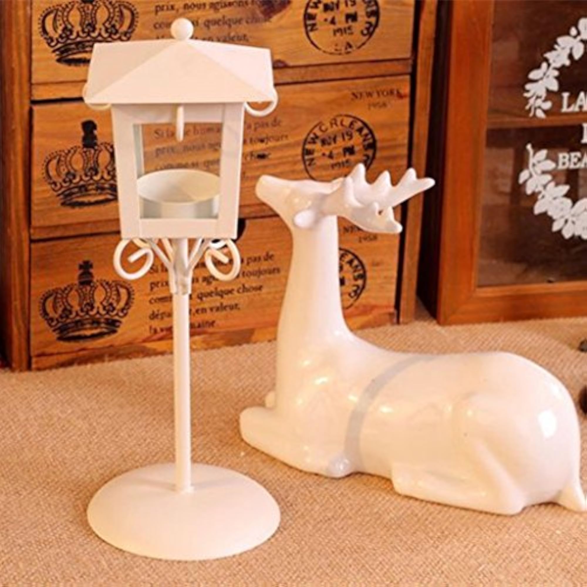 Vintage Street Lamp Design Candle Holder Tea Light Candlestick Stand