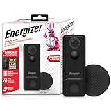 Energizer Smart 2K Doorbell & Chime, Rechargeable Battery Video Doorbell Security Camera, 2-Way Audio, Night Vision, Cloud & Card Recording, Remote Access App, Motion Sensor & Alerts, Live Viewing