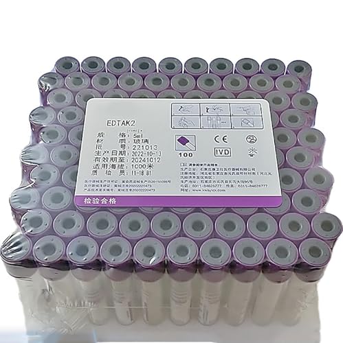 100 provette in vetro per raccolta del sangue, sicure ed efficienti, per la raccolta di campioni di sangue da laboratorio