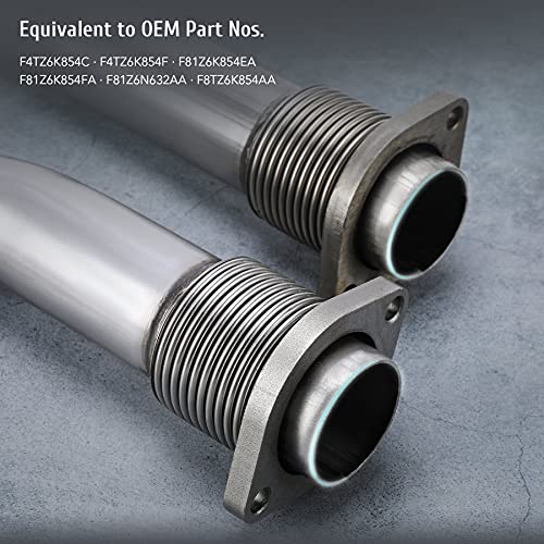 Omt Exhaust Manifold Bellowed Up Pipe Kit Compatible With 99-03 Ford 7.3L Powerstroke Turbo V8 Diesel Performance F250 F350 Super Duty Excursion E350| 1999 2000 2001 2002 2003 #TOP2
