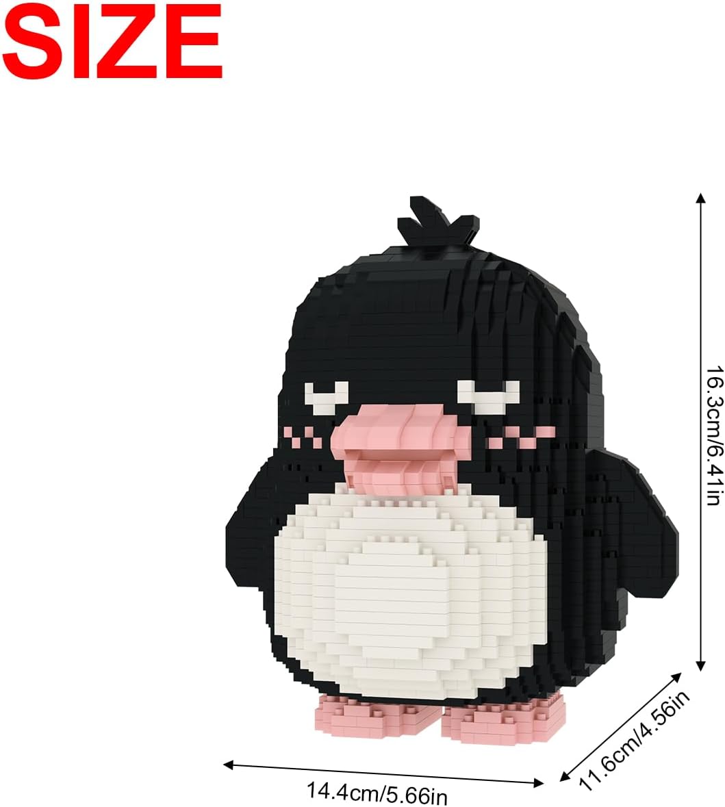 Larcele Micro Building Blocks Animal Set, DIY Mini 3D Building Toy Bricks,1499 Pieces KLJM-07 (Pinky Penguin)