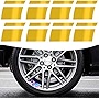 Ajxn 8 PCS Wheel Rim Decal Stripes Car Decals Reflective Car Stickers Automotive Decals Hash Stripe Stickers for 18-21 Inch Wheels Tire Rim Safety Decoration Accessories (Yellow)