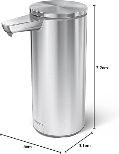 Miniatura 7 de simplehuman Dispensador de bomba de jabón líquido con sensor recargable sin contacto de 14 oz, acero inoxidable cepillado