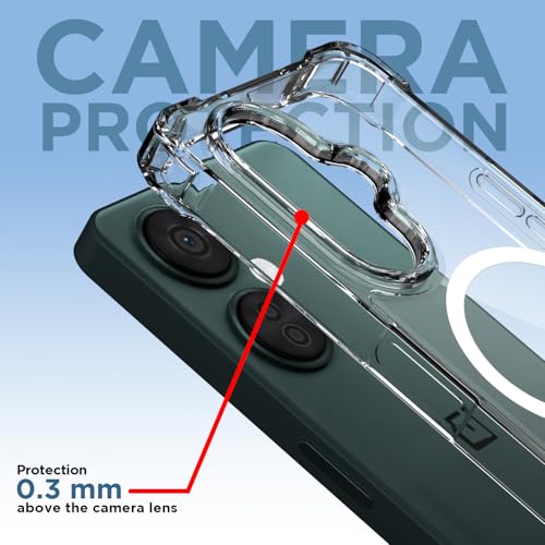 Image of Amazon Basics Back Cover for OnePlus Nord Ce 3 Lite 5G Mag-Safe Shockproof PC + TPU Protective Case Magnetic Support Bumper Case (Transparent Mag-Safe)