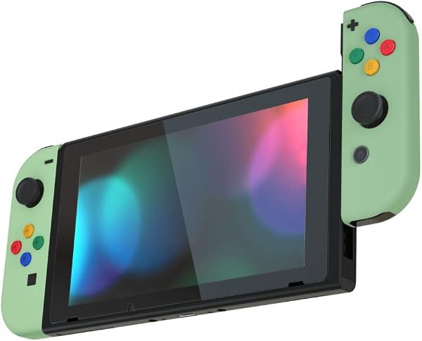 eXtremeRate Switch Joycon Coque avec Bouton,Cover Accessoires pour Nintendo Switch OLED Joycon-Matcha Vert - 4