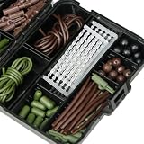 Moliuoly Set da 272 pezzi per pesca alla carpa con ganci, tappi e girelle – Accessori europei in metallo e plastica per la pesca in acqua dolce, kit completo per professionisti e hobby