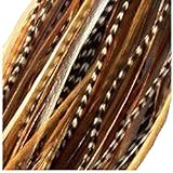 Feather Hair Extensions 6 Feathers 4"-7" Natural Mix Ginger with Beige and Grizzly for Feathers for Hair Extension