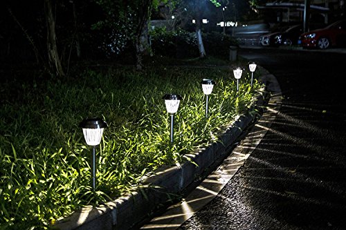 Voona Solar Led Outdoor Lights 8-Pack Stainless Steel Pathway Landscape Lights For Outdoor Path Patio Yard Deck Driveway And Garden, (Silver) #TOP5