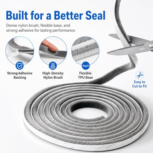 Bantie 20FT Weather Stripping Doors and Windows Seal Strip 0.35 x 0.35 in - image 3