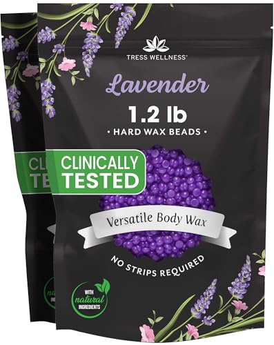 Image of Tress Wellness Wax Beads - Safe for Skin - Dermatologically Tested - At-Home Kit for Bikini, Lavender 2 x 1.2lb, 2 pack