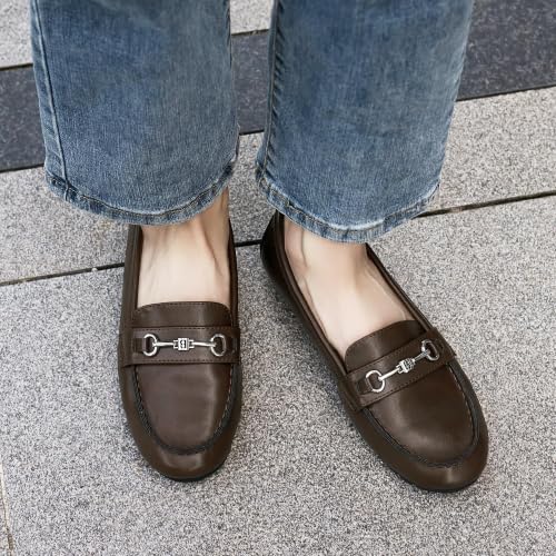 Image of Women's Wide Loafers Casual Slip on Flats Comfort Dressy Shoes