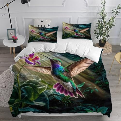 Parure de lit microfibre housse de couette fleur 220x240cm douce et hypoallergénique
