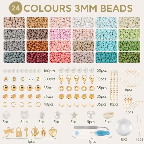 TEXGIZRLY 3mm Seed Bead for Bracelets Making Friendship Bracelet Making Kit by TEXGIZRLY - Used condition - Image 2