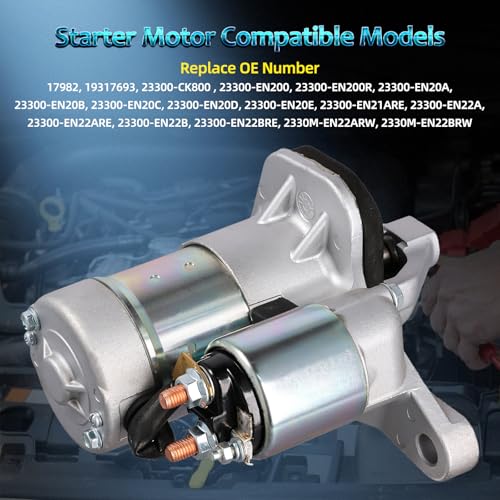 17982 Nuevo Motor de Arranque Sustituto para Nissan Sentra/Versa/Cube/Juke/NV200 2007-2021 1.6L 1.8L 2.0L Compatible con Chevy City Express 2.0L miniatura 3