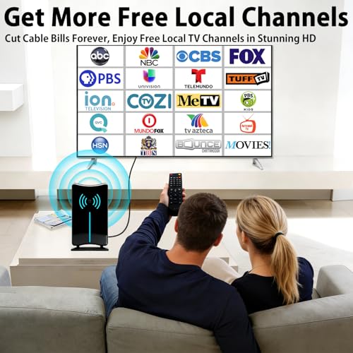 Image of Digital Antenna for Smart TV Indoor Outdoor,HDTV Antenna for All TVs,Supports 4k 1080p Indoor Antenna /Outdoor Antenna with Amplified,Long Range Reception 16.4FT Antennas for Tvs Without Cable (Green)