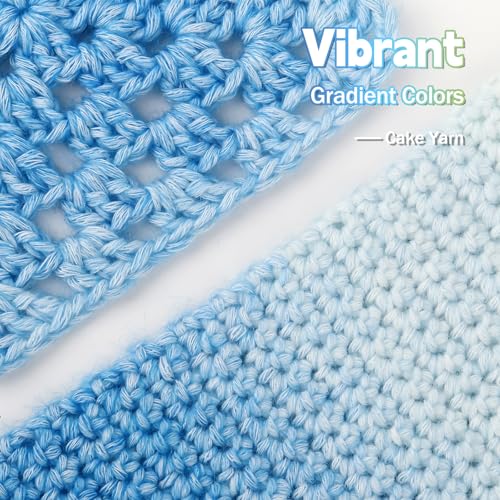 Image of Katech Yarn for Crocheting-Gradient Cake Yarn-4x100g 60% Cotton 30% Acrylic 10% Wool -Perfect for Scarves, Shawls, Blankets, and Garments That Stand Out with Style(E)