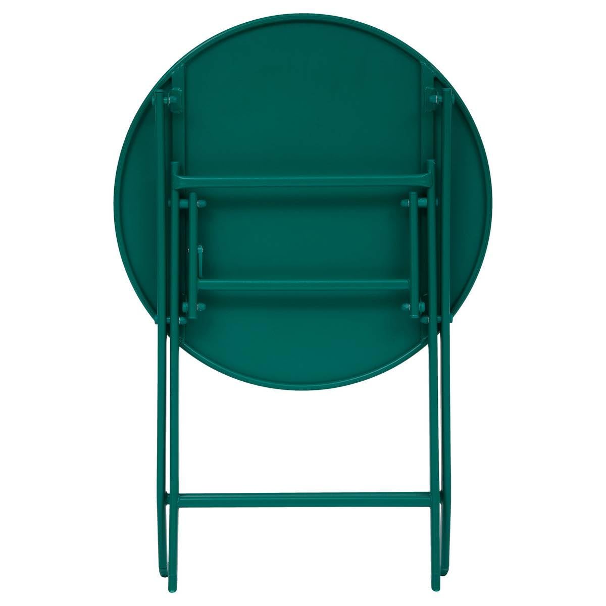 Hespéride - Tavolo da giardino rotondo pieghevole Greensboro, 2 posti, verde opale - Acciaio rinforzato antiruggine - Arredamento per giardino, balcone, terrazzo
