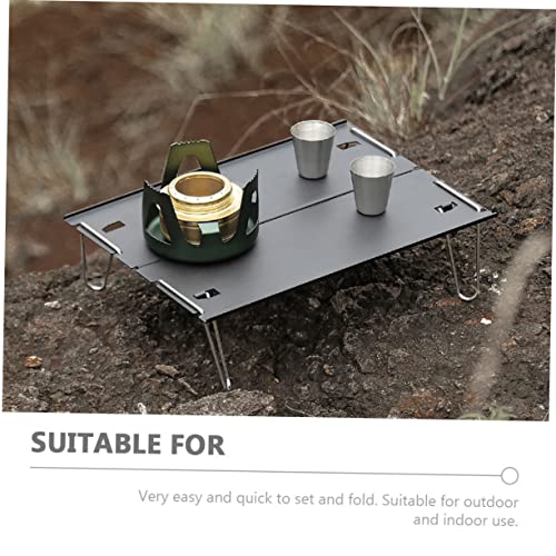 OHPHCALL 1 conjunto de mesa dobrável de alumínio para mochilão, mesa de chá removível ao ar livre, m