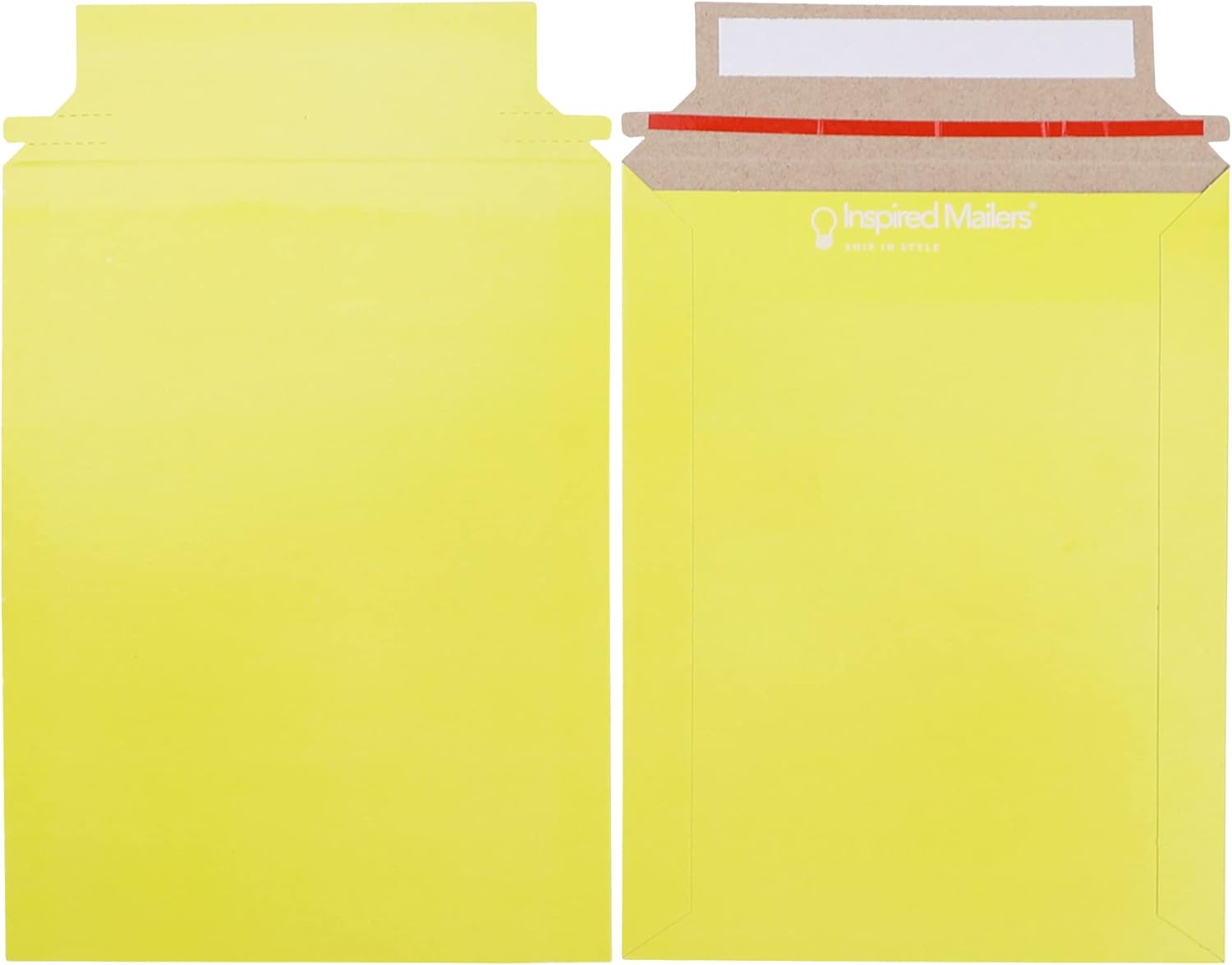 Paperboard Mailers 6x8" - Yellow Paper Mailers - 25 Pack - Cardstock Envelopes - Paper Mailing Envelopes - Cardboard Envelope Mailers - Cardboard Envelopes - Cardboard Mailers - Image 2