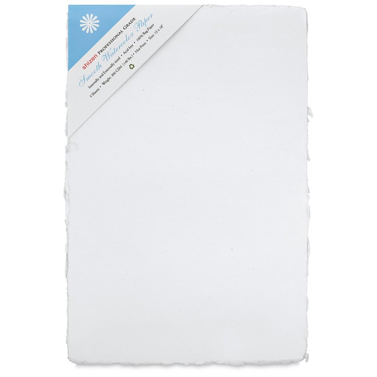 Shizen Professionelles Aquarellpapier, 30,5 x 45,7 cm, Heißpresse, 5 Blatt
