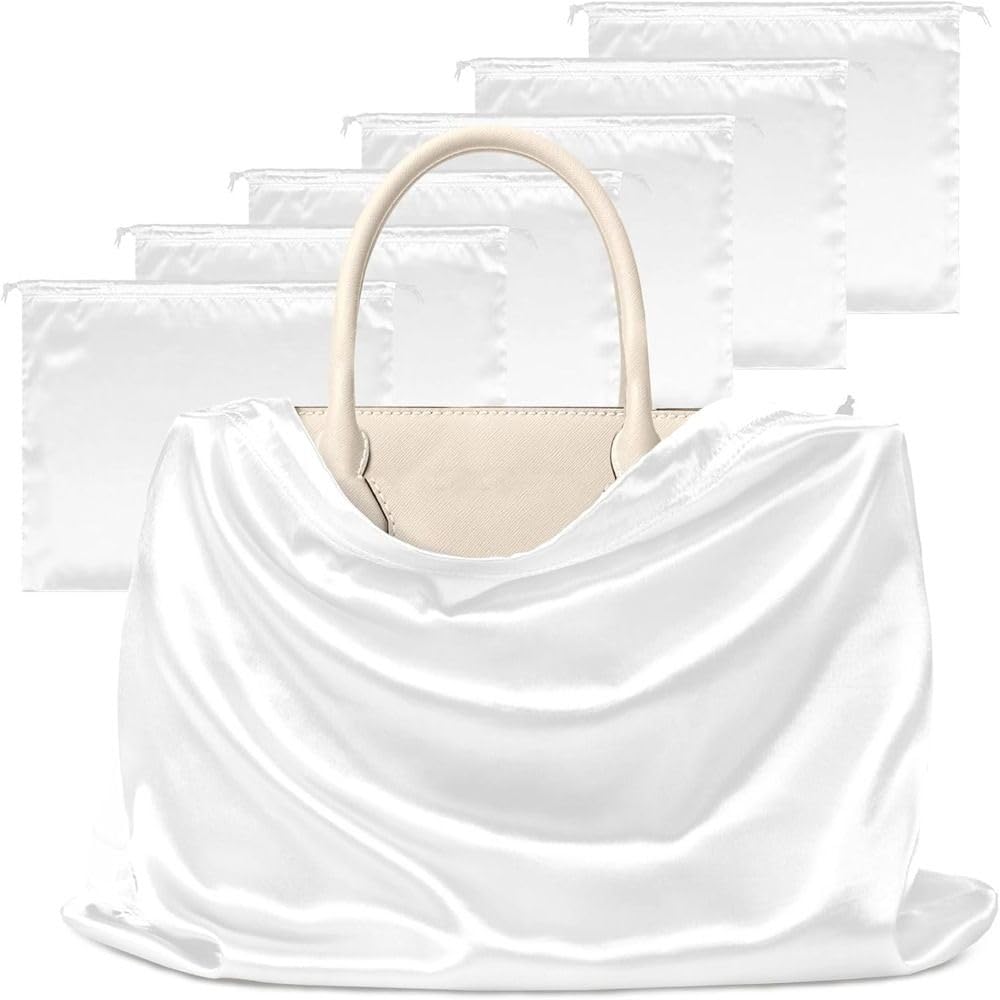 Bolsas Guardapolvo De Seda 6 bolsas reutilizables de satén sedoso for el polvo, for bolsos, zapatos, ropa, con cordón gran capacidad for guardar(60x50cm)
