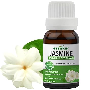 Essancia Jasmine Essential Oil for Relaxation & Skin Care - 100% Pure, Natural, Undiluted Therapeutic Grade (15ml)