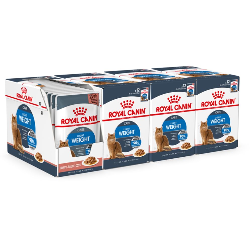 Royal Canin Light Weight Care in Gravy Wet Adult Cat Pouches 85g (Pack of 48)