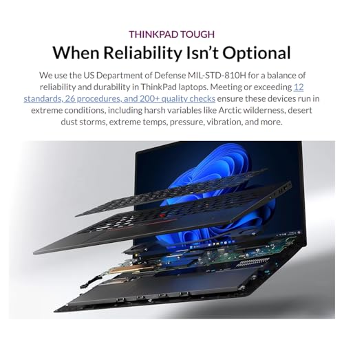 Image of Lenovo ThinkPad X1 Carbon Business Laptop | 14 inch WUXGA Touchscreen, FP Reader, Backlit KB | Intel Ultra 7 255U 12-Core CPU | 32GB LPDDR5 RAM, 4TB SSD | WiFi 7, Bluetooth 5.4, Thunderbolt 4