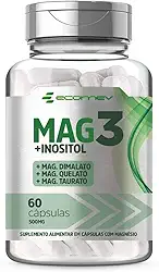 Mag3 Magnésio Dimalato Quelato Taurato + Inositol 500Mg 60 Cáps Ecomev