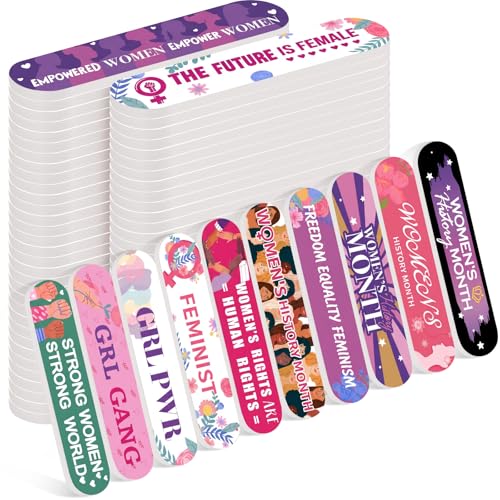 Therwen 240 Pcs Women's History Month Nail Files Bulk Double Sided Mini Emery Boards Manicure Tools Professional Nail File Shaping Buffing Smoothing Tools for March Women's History Month Supplies Gift