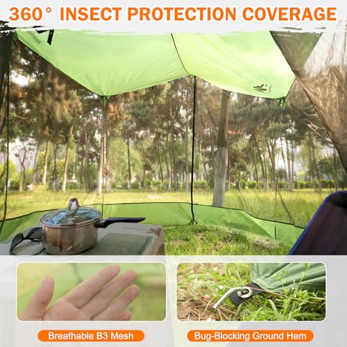 Screen House for Hammock, AYAMAYA Large Size 18 x 11 FT Screen Tents Camping Tarp with Mosquito Net, Portable Hammock Tent Rainfly with Bug Net for Picnics Backyards Backpacking Camping - image 3