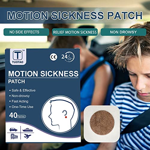 Tuotao 40 Count Sea Sickness Patches, Motion Sickness Patches For Cruise, Seasick Patches Behind Ear For Adults And Kids #TOP5