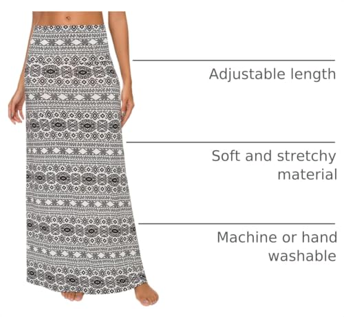 Image of Urban CoCo Women's Stylish Spandex Comfy Fold-Over Flare Long Maxi Skirt