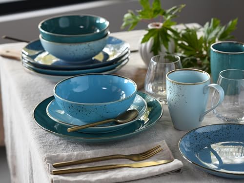 CreaTable, 20157, Serie Nature Collection, 16-teiliges Geschirrset, Kombiservice aus Steinzeug, spülmaschinen- und mikrowellengeeignet, Qualitätsproduktion