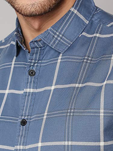 Dennis Lingo Men's Checkered Slim Fit Cotton Casual Shirt - Image 4