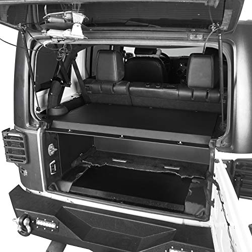 Image of Hooke Road for Jeep Cargo Trunk Cover Security Deck Enclosure for Jeep Wrangler JK 2007-2018 4-Door Unlimited