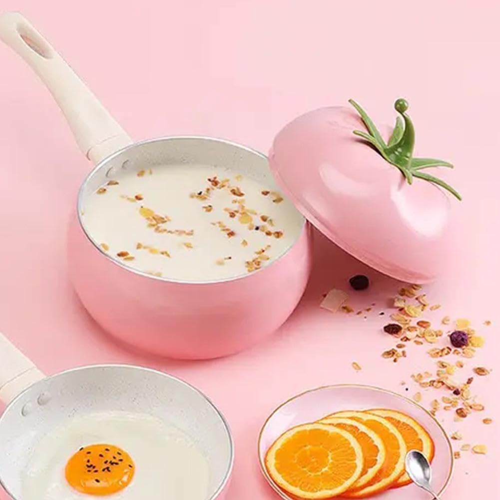 Amazon.co.jp: 片手鍋 トマトの形 ミルクパン 16cm 蓋付き 可愛い