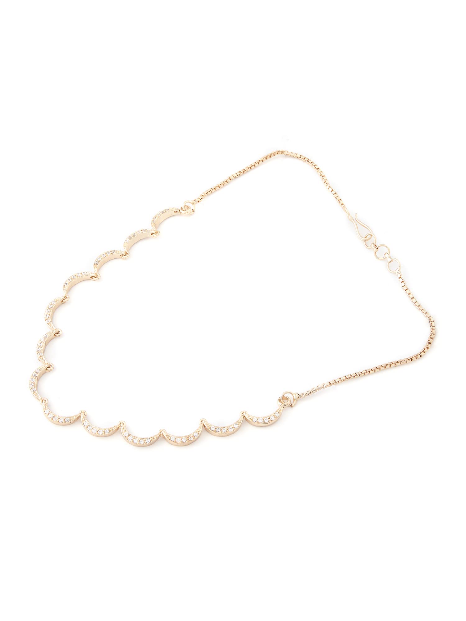 Chic CZ Crescent Necklace for Women