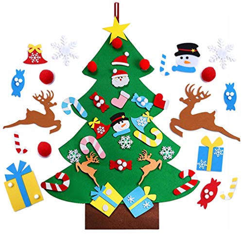 VOSTOR Felt Christmas Tree for Kids, 3.3ft Toddlers Felt Xmas Tree Toy, 3D
