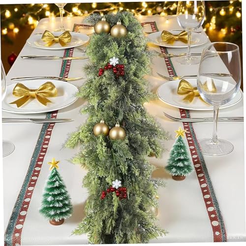 Guirlande de cèdre au toucher réel Noël maison extérieure