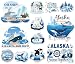 Wxiben Cruise Door Decorations Magnetic - 12 Pcs 2026 Alaska Cruise Door Magnets Alaskan Trip Carnival Cruise Ship Door Decoration Bear Whale Stickers Decals for Cabin Party Refrigerator Decor